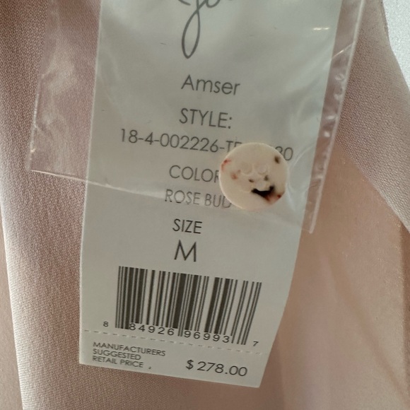 NEW Joie Tie Bow Long Puffed Sleeve Silk Blouse Medium $278 Retail - Picture 10 of 11